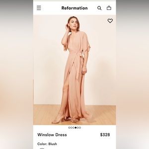 Reformation Winslow Dress Blush L